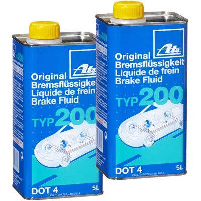 2x 5 Liter Ate Bremsen Flüssigkeit Bremsflüssigkeit Typ 200 Dot-4 Brak: 2x 5 Liter Ate Bremsen Flüssigkeit Bremsflüssigkeit Typ 200 Dot-4 Brak: