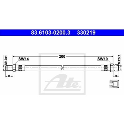 Ate Bremsleitung - Modell 207 1.8/206 D 2.2 - Bremsleitung Ate Bremsleitung - Modell 207 1.8/206 D 2.2 - Bremsleitung