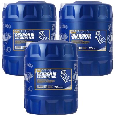 SCT GERMANY 3x20 Liter Mannol Dexron 3 Iii G/h/f Automatik Getriebeöl Atf Servoöl: SCT GERMANY 3x20 Liter Mannol Dexron 3 Iii G/h/f Automatik Getriebeöl Atf Servoöl: