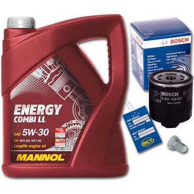 Bosch Ölfilter 5L Mannol 5w-30 Energy Motoröl - Ölwechselset Bosch Ölfilter 5L Mannol 5w-30 Energy Motoröl - Ölwechselset