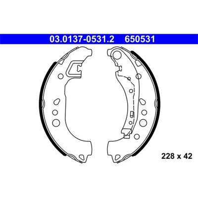 Ate Bremsbackensatz für Renault Twingo Smart Forfour - Hinterachse Ate Bremsbackensatz für Renault Twingo Smart Forfour - Hinterachse