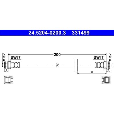 Ate Modell 24.5204-0200.3 Bremsleitung - Für Fiat Doblo, Opel Combo Ate Modell 24.5204-0200.3 Bremsleitung - Für Fiat Doblo, Opel Combo