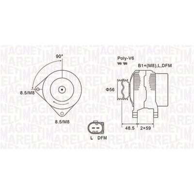 Magneti Marelli A2 120A Lichtmaschine - Generator Magneti Marelli A2 120A Lichtmaschine - Generator