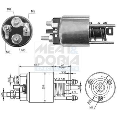 MEAT & DORIA - Magnetschalter - 61 mm - 54 mm - Starter-Magnetspule MEAT & DORIA - Magnetschalter - 61 mm - 54 mm - Starter-Magnetspule