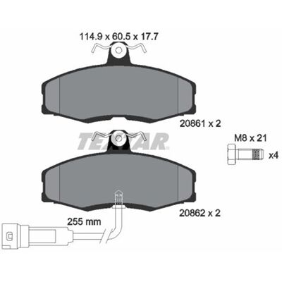 Textar 2086109 Bremsbeläge für Ford Sierra - Bremssystem Textar 2086109 Bremsbeläge für Ford Sierra - Bremssystem
