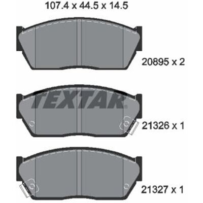 Textar Honda Civic CRX - Vorderachse Bremsbeläge Textar Honda Civic CRX - Vorderachse Bremsbeläge