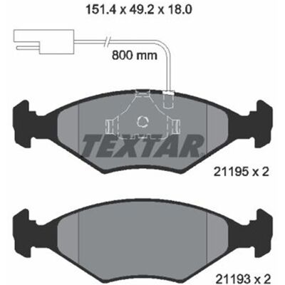 Textar Fiat Duna Fiorino Vorderbremsbeläge - Bremssystem Textar Fiat Duna Fiorino Vorderbremsbeläge - Bremssystem