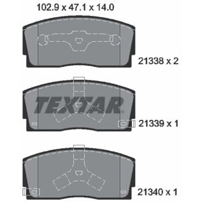 Textar 2133801 - Bremsbeläge für Daihatsu Applause & Charade Textar 2133801 - Bremsbeläge für Daihatsu Applause & Charade