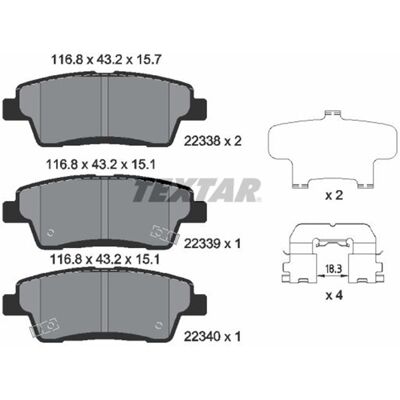 Textar Bremsbeläge Satz - Hyundai Genesis, Kia K9, Quoris - Scheibenbremse Textar Bremsbeläge Satz - Hyundai Genesis, Kia K9, Quoris - Scheibenbremse