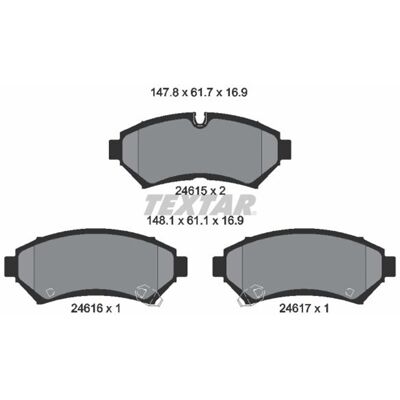Textar 2461501 Vorderer Bremsbelag Satz - Bremssystem Textar 2461501 Vorderer Bremsbelag Satz - Bremssystem