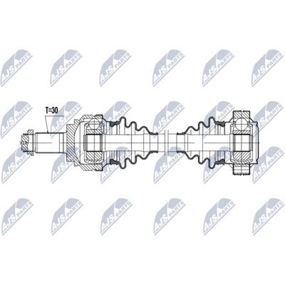 NTY NPW-BM-212 Hinterachse links Antriebswelle - Antriebswelle NTY NPW-BM-212 Hinterachse links Antriebswelle - Antriebswelle