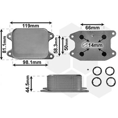 VAN WEZEL Modell 58013703 Aluminium-Ölkühler für VW Audi Seat Skoda - Automatikgetriebe VAN WEZEL Modell 58013703 Aluminium-Ölkühler für VW Audi Seat Skoda - Automatikgetriebe