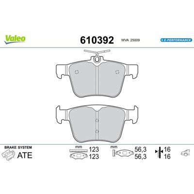 VALEO 610392 Bremsbeläge-Set - Bremsbeläge für Audi, Seat, Skoda, VW VALEO 610392 Bremsbeläge-Set - Bremsbeläge für Audi, Seat, Skoda, VW