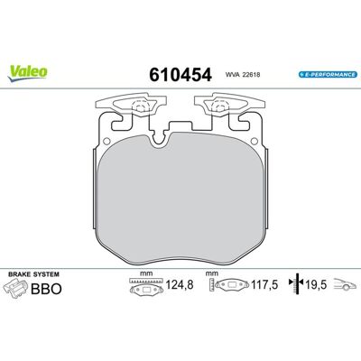 VALEO 610454 Bremsbeläge - Bremsbeläge VALEO 610454 Bremsbeläge - Bremsbeläge