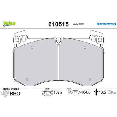 VALEO 610515 - Bremsbeläge für Mercedes-Benz VALEO 610515 - Bremsbeläge für Mercedes-Benz
