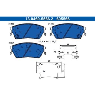 Ate Bremsbeläge Satz Vorderachse Passend Für Kia Soul 13.0460-5566.2: Bremsbelagsatz, Scheibenbremse A.b.s.: 35345 Aisin: Bpki7007 Aravolt: Ar023022 A Ate Bremsbeläge Satz Vorderachse Passend Für Kia Soul 13.0460-5566.2: Bremsbelagsatz, Scheibenbremse A.b.s.: 35345 Aisin: Bpki7007 Aravolt: Ar023022 A