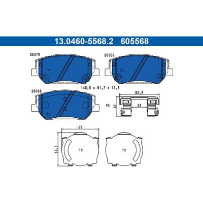Ate Bremsbeläge Satz Vorderachse Passend Für Hyundai Santa 13.0460-5568.2: Bremsbelagsatz, Scheibenbremse A.b.s.: 35411 Aisin: Bphy7011 Ate: 130460556 Ate Bremsbeläge Satz Vorderachse Passend Für Hyundai Santa 13.0460-5568.2: Bremsbelagsatz, Scheibenbremse A.b.s.: 35411 Aisin: Bphy7011 Ate: 130460556