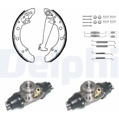 Delphi KP849 Bremsensatz - Radbremse, Zubehör für VW, Audi, Seat Delphi KP849 Bremsensatz - Radbremse, Zubehör für VW, Audi, Seat