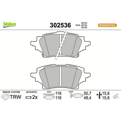 Valeo Bremsbeläge Satz Hinten Passend Für Mazda 2 Toyota C-hr Corolla Yaris 30: Bremsbelagsatz, Scheibenbremse A.b.s.: 35287 Abakus: 23102196 Aisin: B Valeo Bremsbeläge Satz Hinten Passend Für Mazda 2 Toyota C-hr Corolla Yaris 30: Bremsbelagsatz, Scheibenbremse A.b.s.: 35287 Abakus: 23102196 Aisin: B