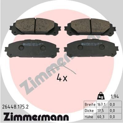 Zimmermann Bremsbeläge Satz Vorne Passend Für Lexus Nx Toyota Highlander Rav 2: Bremsbelagsatz, Scheibenbremse A.b.s.: 35409 A.b.s.: 37844 Aisin: Bpt7 Zimmermann Bremsbeläge Satz Vorne Passend Für Lexus Nx Toyota Highlander Rav 2: Bremsbelagsatz, Scheibenbremse A.b.s.: 35409 A.b.s.: 37844 Aisin: Bpt7
