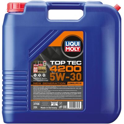 1x20l Liqui Moly Motoröl Top Tec 4200 5w-30 New Generation Passend Für Bmw Ll-04: 1x20l Liqui Moly Motoröl Top Tec 4200 5w-30 New Generation Passend Für Bmw Ll-04: