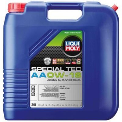 1x 20l Liqui Moly Motoröl Special Tec Aa 0w-16 Passend Für Api Sq Ilsac Gf-7b: 1x 20l Liqui Moly Motoröl Special Tec Aa 0w-16 Passend Für Api Sq Ilsac Gf-7b: