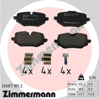 Zimmermann Bremsbeläge Satz Hinten Passend Für Bmw 1 2 X1 X2 Mini 26687.180.2: Bremsbelagsatz, Scheibenbremse A.b.s.: 35441 Ashika: 51000129 Ate: 1304 Zimmermann Bremsbeläge Satz Hinten Passend Für Bmw 1 2 X1 X2 Mini 26687.180.2: Bremsbelagsatz, Scheibenbremse A.b.s.: 35441 Ashika: 51000129 Ate: 1304
