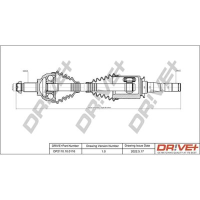 Dr!ve+ Antriebswelle 905mm für BMW 3er Rechts Vorderachse - Antriebswelle Dr!ve+ Antriebswelle 905mm für BMW 3er Rechts Vorderachse - Antriebswelle