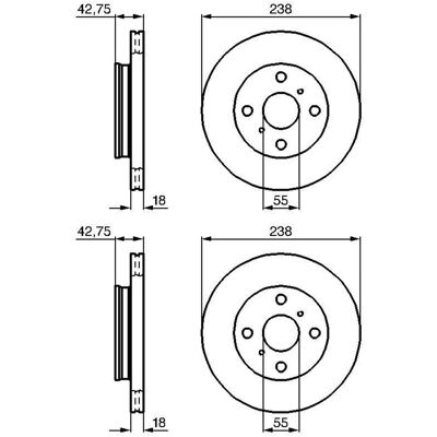 2x Bosch Bremsscheiben Ø238mm Vorne Passend Für Toyota Starlet: Bremsscheibe A.b.s.: 16652 Aisin: A6f1170s Ashika: 6002255c Ate: 24011801241 Blue Prin 2x Bosch Bremsscheiben Ø238mm Vorne Passend Für Toyota Starlet: Bremsscheibe A.b.s.: 16652 Aisin: A6f1170s Ashika: 6002255c Ate: 24011801241 Blue Prin