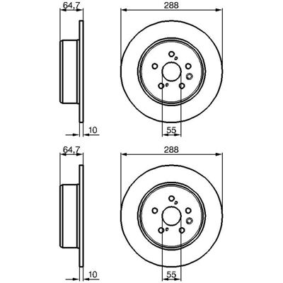2x Bosch Bremsscheiben Ø288mm Hinten Passend Für Toyota Avensis: Bremsscheibe A.b.s.: 17170 Aisin: A6r1323s Ashika: 6102236c Ate: 24011003051 Blue Pri 2x Bosch Bremsscheiben Ø288mm Hinten Passend Für Toyota Avensis: Bremsscheibe A.b.s.: 17170 Aisin: A6r1323s Ashika: 6102236c Ate: 24011003051 Blue Pri