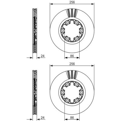 2x Bosch Bremsscheiben Ø255,7mm Vorne Passend Für Ford Ranger: Bremsscheibe A.b.s.: 17105 Aisin: K6f1635s Ashika: 6003318c Ate: 24012402451 Blue Print 2x Bosch Bremsscheiben Ø255,7mm Vorne Passend Für Ford Ranger: Bremsscheibe A.b.s.: 17105 Aisin: K6f1635s Ashika: 6003318c Ate: 24012402451 Blue Print