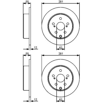 2x Bosch Bremsscheiben Ø281mm Hinten Passend Für Toyota Rav: Bremsscheibe A.b.s.: 17808 Abakus: 23104099 Abakus: 231040992 Ackoja: A7040011 Aisin: A6r 2x Bosch Bremsscheiben Ø281mm Hinten Passend Für Toyota Rav: Bremsscheibe A.b.s.: 17808 Abakus: 23104099 Abakus: 231040992 Ackoja: A7040011 Aisin: A6r