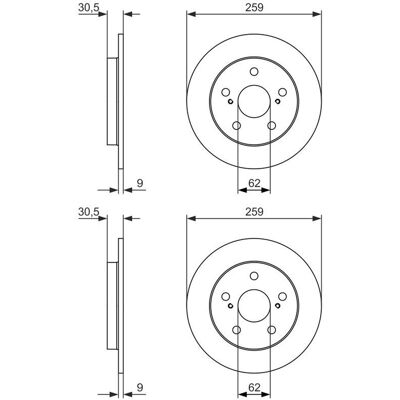 2x Bosch Bremsscheiben Ø259mm Hinten Passend Für Toyota Auris: Bremsscheibe A.b.s.: 17831 Abakus: 23104125 Abakus: 231041252 Aisin: A6r081s Ashika: 61 2x Bosch Bremsscheiben Ø259mm Hinten Passend Für Toyota Auris: Bremsscheibe A.b.s.: 17831 Abakus: 23104125 Abakus: 231041252 Aisin: A6r081s Ashika: 61