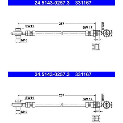 2x Ate Bremsschläuche Hinten Passend Für Audi Q3 Seat Alhambra Vw Cc Passat: Bremsschlauch A.b.s.: Sl5909 Ate: 24514302573 Automega: 120030410 Bogap: 2x Ate Bremsschläuche Hinten Passend Für Audi Q3 Seat Alhambra Vw Cc Passat: Bremsschlauch A.b.s.: Sl5909 Ate: 24514302573 Automega: 120030410 Bogap: