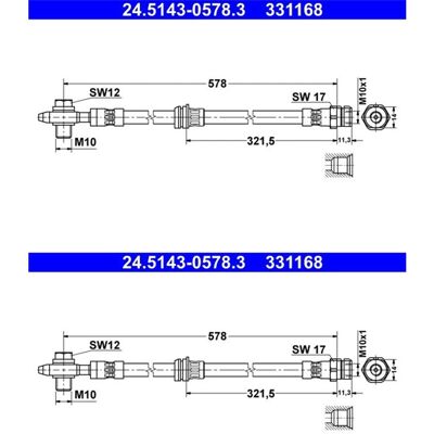 2x Ate Bremsschläuche Vorne Passend Für Audi Q3 Vw Tiguan Links+rechts: Bremsschlauch A.b.s.: Sl5912 Aic: 78674 Ate: 24514305783 Automega: 120025610 B 2x Ate Bremsschläuche Vorne Passend Für Audi Q3 Vw Tiguan Links+rechts: Bremsschlauch A.b.s.: Sl5912 Aic: 78674 Ate: 24514305783 Automega: 120025610 B