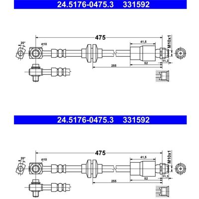 2x Ate Bremsschläuche Vorne Passend Für Chevrolet Trax Opel Mokka Links+rechts: Bremsschlauch A.b.s.: Sl6644 Ate: 24517604753 Bosch: 1987481938 Chevro 2x Ate Bremsschläuche Vorne Passend Für Chevrolet Trax Opel Mokka Links+rechts: Bremsschlauch A.b.s.: Sl6644 Ate: 24517604753 Bosch: 1987481938 Chevro