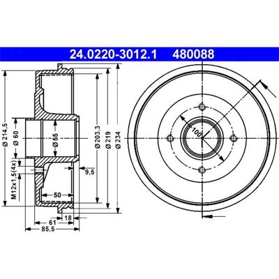 2x Ate Bremstrommeln 203mm Hinten Passend Für Renault Laguna: Bremstrommel A.b.s.: 2659s A.b.s.: 2833s Ashika: 56000702c Ate: 24022030121 Bosch: 09864 2x Ate Bremstrommeln 203mm Hinten Passend Für Renault Laguna: Bremstrommel A.b.s.: 2659s A.b.s.: 2833s Ashika: 56000702c Ate: 24022030121 Bosch: 09864