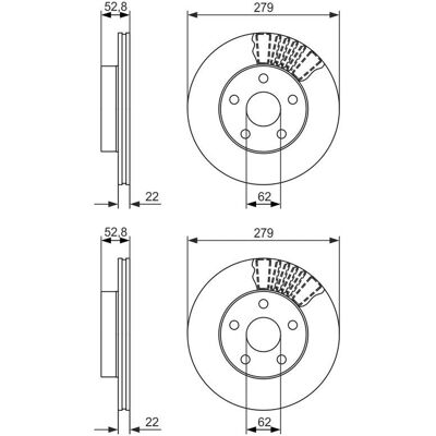 2x Bosch Bremsscheiben 279,1mm Belüftet Vorne Passend Für Toyota Previa: Bremsscheibe A.b.s.: 16942 Ashika: 6002296c Ate: 24012201831 Blue Print: Adt3 2x Bosch Bremsscheiben 279,1mm Belüftet Vorne Passend Für Toyota Previa: Bremsscheibe A.b.s.: 16942 Ashika: 6002296c Ate: 24012201831 Blue Print: Adt3