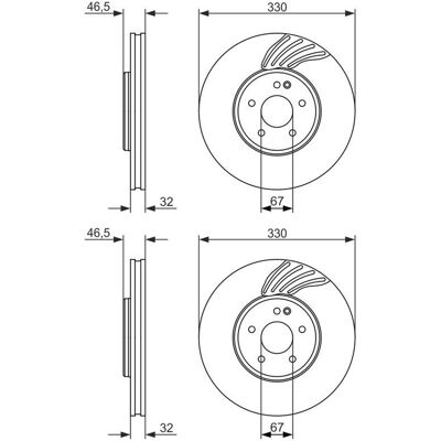 2x Bosch Bremsscheiben 330mm Belüftet Vorne Passend Für Chrysler Crossfire: Bremsscheibe A.b.s.: 17374 Ashika: 60000537c Ate: 24013201591 Blue Print: 2x Bosch Bremsscheiben 330mm Belüftet Vorne Passend Für Chrysler Crossfire: Bremsscheibe A.b.s.: 17374 Ashika: 60000537c Ate: 24013201591 Blue Print:
