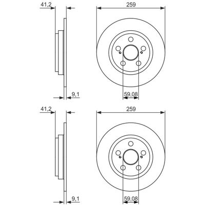 2x Bosch Bremsscheiben 259mm Voll Hinten Passend Für Toyota Urban: Bremsscheibe A.b.s.: 18061 Aisin: A6r1328s Ashika: 6102239c Ate: 24010901701 Blue P 2x Bosch Bremsscheiben 259mm Voll Hinten Passend Für Toyota Urban: Bremsscheibe A.b.s.: 18061 Aisin: A6r1328s Ashika: 6102239c Ate: 24010901701 Blue P