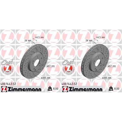 2x Zimmermann Sport Bremsscheiben 300mm Gelocht Vorne Passend Für Chrysler Cross: Bremsscheibe A.b.s.: 17017 Abakus: 23103065 Abakus: 231030652 Abakus 2x Zimmermann Sport Bremsscheiben 300mm Gelocht Vorne Passend Für Chrysler Cross: Bremsscheibe A.b.s.: 17017 Abakus: 23103065 Abakus: 231030652 Abakus