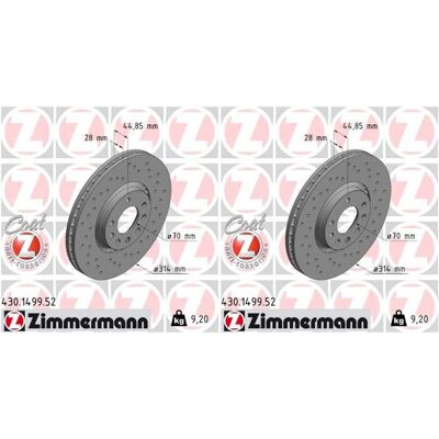 2x Zimmermann Sport Bremsscheiben 314mm Gelocht Vorne Passend Für Cadillac Bls O: Bremsscheibe A.b.s.: 17539 Ashika: 60000417c Ate: 24012801641 Blue P 2x Zimmermann Sport Bremsscheiben 314mm Gelocht Vorne Passend Für Cadillac Bls O: Bremsscheibe A.b.s.: 17539 Ashika: 60000417c Ate: 24012801641 Blue P