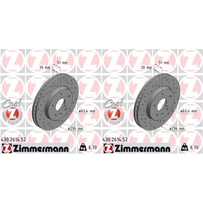 2x Zimmermann Sport Bremsscheiben 296mm Gelocht Vorne Passend Für Chevrolet Mali: Bremsscheibe A.b.s.: 17988 Abakus: 23103167 Abakus: 231031672 Aisin: 2x Zimmermann Sport Bremsscheiben 296mm Gelocht Vorne Passend Für Chevrolet Mali: Bremsscheibe A.b.s.: 17988 Abakus: 23103167 Abakus: 231031672 Aisin: