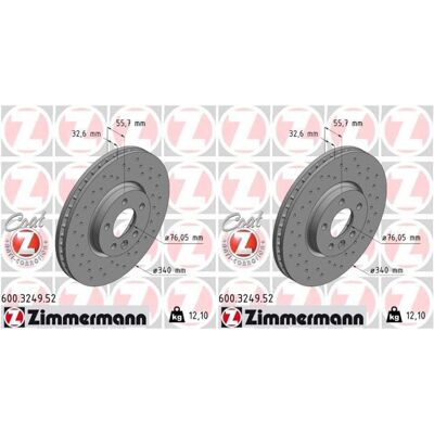 2x Zimmermann Sport Bremsscheiben 340mm Gelocht Vorne Passend Für Bentley Contin: Bremsscheibe A.b.s.: 18195 Abakus: 23103160 Abakus: 231031602 Ashika 2x Zimmermann Sport Bremsscheiben 340mm Gelocht Vorne Passend Für Bentley Contin: Bremsscheibe A.b.s.: 18195 Abakus: 23103160 Abakus: 231031602 Ashika