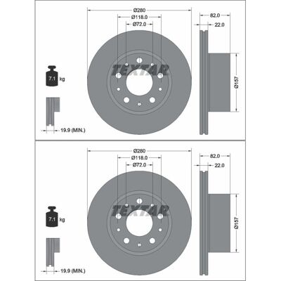2x Textar Bremsscheiben 280mm Innenbelüftet Hinten Passend Für Fiat Ducato: Bremsscheibe A.b.s.: 18963 Brembo: 09f70211 Car: 1422033 Delphi: Bg5218c D 2x Textar Bremsscheiben 280mm Innenbelüftet Hinten Passend Für Fiat Ducato: Bremsscheibe A.b.s.: 18963 Brembo: 09f70211 Car: 1422033 Delphi: Bg5218c D