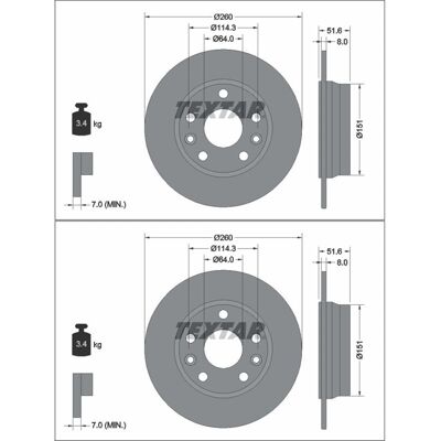 2x Textar Bremsscheiben 260mm Voll Hinten Passend Für Nissan Juke Renault Captur: Bremsscheibe A.b.s.: 18859 A.b.s.: 18890 Ashika: 6101135c Ate: 24010 2x Textar Bremsscheiben 260mm Voll Hinten Passend Für Nissan Juke Renault Captur: Bremsscheibe A.b.s.: 18859 A.b.s.: 18890 Ashika: 6101135c Ate: 24010