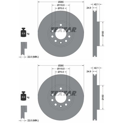 2x Textar Bremsscheiben 285mm Innenbelüftet Vorne Passend Für Cadillac Bls Fiat: Bremsscheibe A.b.s.: 17368 Abakus: 23103019 Abakus: 231030192 Aisin: 2x Textar Bremsscheiben 285mm Innenbelüftet Vorne Passend Für Cadillac Bls Fiat: Bremsscheibe A.b.s.: 17368 Abakus: 23103019 Abakus: 231030192 Aisin: