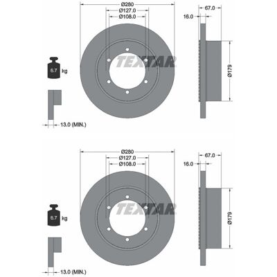 2x Textar Bremsscheiben 280mm Voll Hinten Passend Für Nissan Cabstar Nt400 923: Bremsscheibe A.b.s.: 18417 Aisin: A6r2012s Ashika: 6101109c Ate: 24011 2x Textar Bremsscheiben 280mm Voll Hinten Passend Für Nissan Cabstar Nt400 923: Bremsscheibe A.b.s.: 18417 Aisin: A6r2012s Ashika: 6101109c Ate: 24011