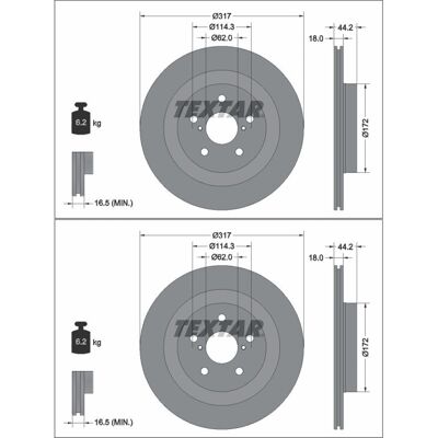 2x Textar Bremsscheiben 317mm Innenbelüftet Hinten Passend Für Lexus Ux Toyota R: Bremsscheibe A.b.s.: 18821 Ackoja: A7040029 Ashika: 6102273c Ate: 24 2x Textar Bremsscheiben 317mm Innenbelüftet Hinten Passend Für Lexus Ux Toyota R: Bremsscheibe A.b.s.: 18821 Ackoja: A7040029 Ashika: 6102273c Ate: 24