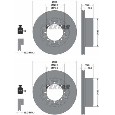 2x Textar Bremsscheiben 290mm Innenbelüftet Hinten Passend Für Nissan Cabstar Nt: Bremsscheibe A.b.s.: 18084 Ashika: 6101104c Ate: 24012202641 Blue Pr 2x Textar Bremsscheiben 290mm Innenbelüftet Hinten Passend Für Nissan Cabstar Nt: Bremsscheibe A.b.s.: 18084 Ashika: 6101104c Ate: 24012202641 Blue Pr